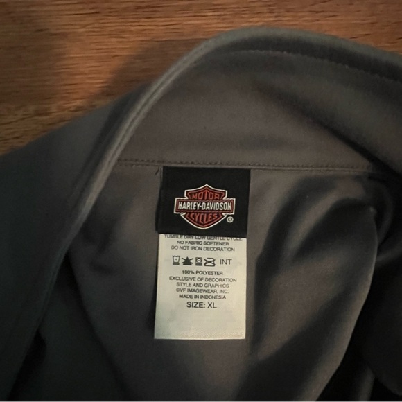 Harley Davidson 1/2 Zip Athletic Long Sleeve - Picture 3 of 3